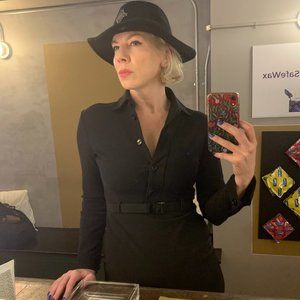 Prada Belted Dark Blue Dress